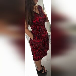 ECI New York Red and Black dress